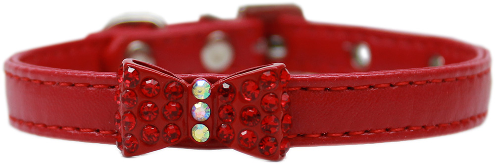 Bow-dacious Crystal Dog Collar Red Size 10